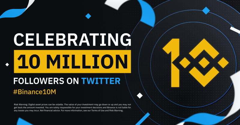 binance's tweet photo. Celebrating all 10 million of us 🤝

Thank you for sticking with us and being part of our online community leading up to #Binance10M.

Join our giveaway commemorating this milestone!