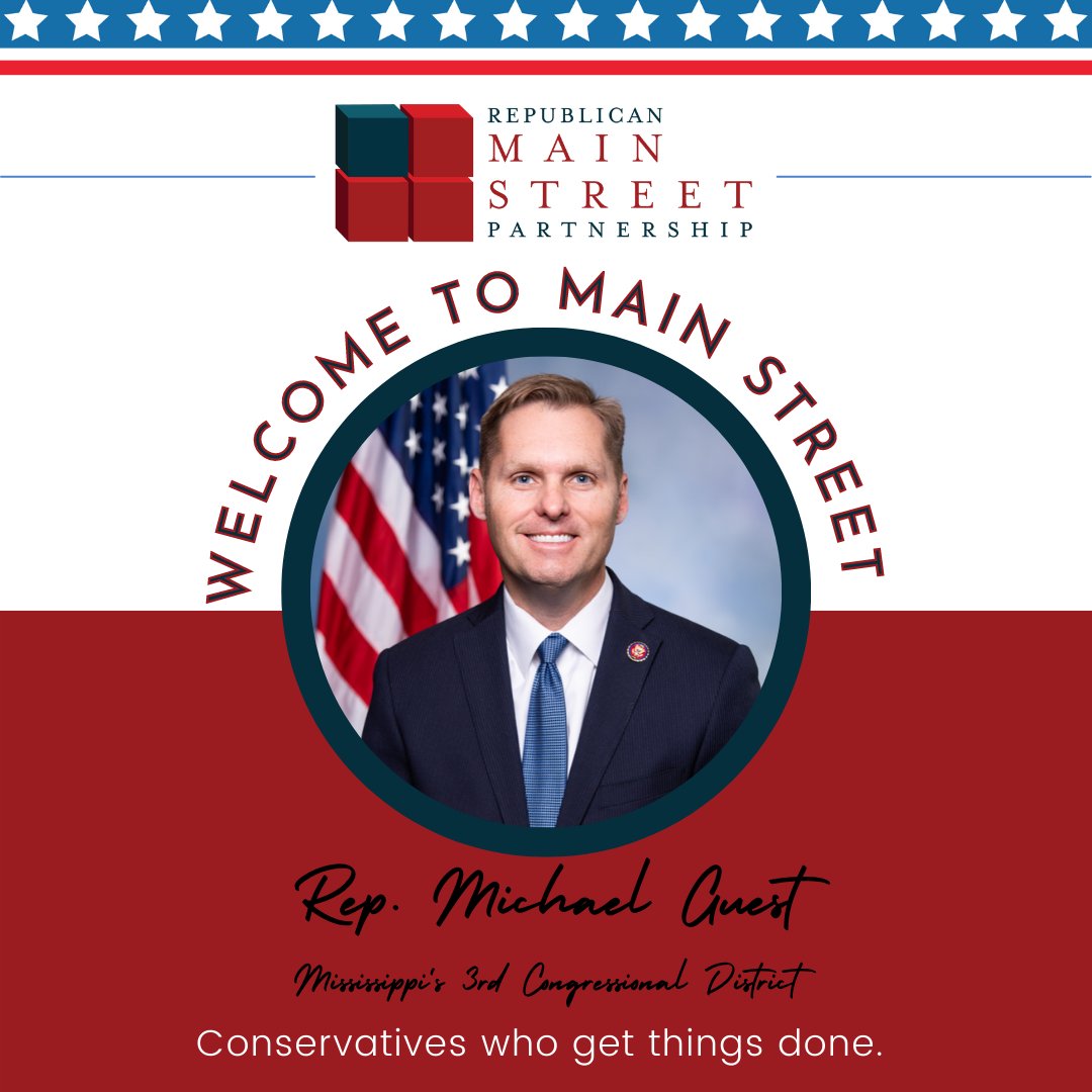 MainStreetGOP's tweet photo. Welcome to #TeamMainStreet @RepMichaelGuest!
From RMSP CEO @MainStreetSarah: "We are thrilled to have @RepMichaelGuest join RMSP. His leadership and experience will help drive our mission to promote common-sense solutions to the nation's most pressing challenges." https://t.co/urnzWGQbUm