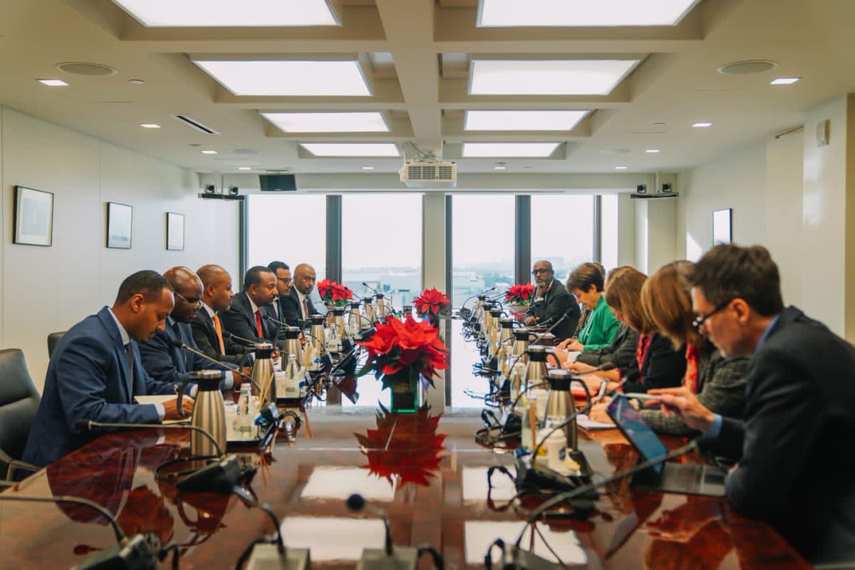 AbiyAhmedAli's tweet photo. A productive discussion on Ethiopia’s transformative economic reform agenda with the Managing Director of IMF including the need for debt resolutions. I express our resolve to preserve past gains and deepen our reforms further. https://t.co/tn09gvRrnz