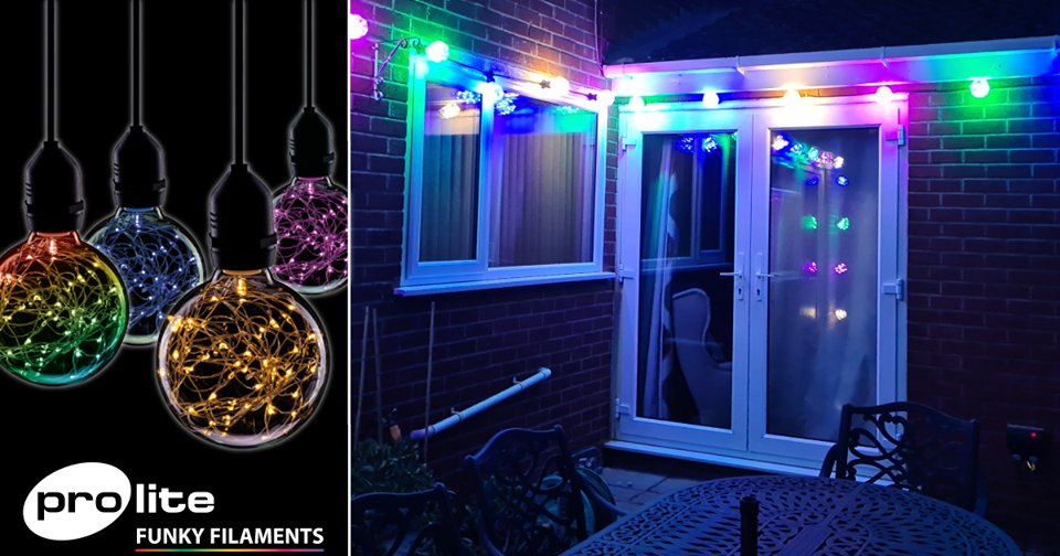 ProliteLamps's tweet photo. We love seeing how customers use Prolite lamps in the festive season to bring a bit of sparkle to their outdoor displays. Prolite's G95 polycarbonate starry lamps. Find out more about all our coloured lamps https://t.co/NfULCmZnhw  #prolite #effectlighting #christmaslighting https://t.co/PEYbK6yIhq