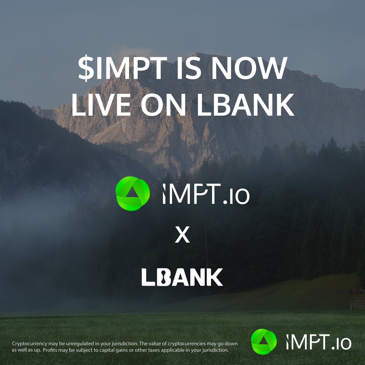 IMPT_token's tweet photo. Don’t forget that $IMPT is live on @LBank_Exchange!🔥

✅ Buy $IMPT to help reduce your carbon footprint and make an impact toward a carbon-free future

Join the #IMPT Crew! ⬇️
https://t.co/m1QY1Y5Wu6 https://t.co/d7hr5Z7HzU