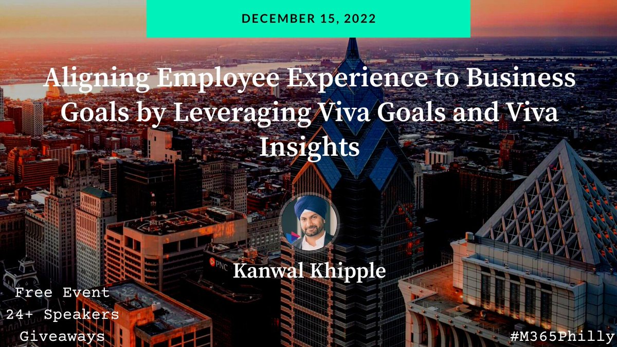 kkhipple's tweet photo. The #MSFTViva suite enhances your workplace with insightful data and organizes your team around strategic priorities! 👩🏽‍💻👨🏼‍💻

I’m looking forward to sharing how to leverage #VivaInsights and #VivaGoals at #M365Philly!

Join me on Dec 15! ⏬
https://t.co/bTkXDBCWsz

#CommunityDays https://t.co/v3nj6VBYJW