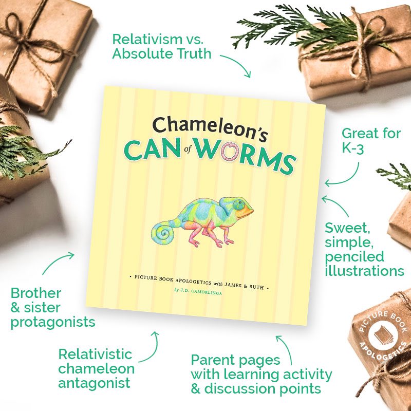 What’s inside Chameleon’s Can of Worms? #christianbookstagram #christiangift #booksforkids #christianbooksforkids #christianapologetics #picturebookapologetics