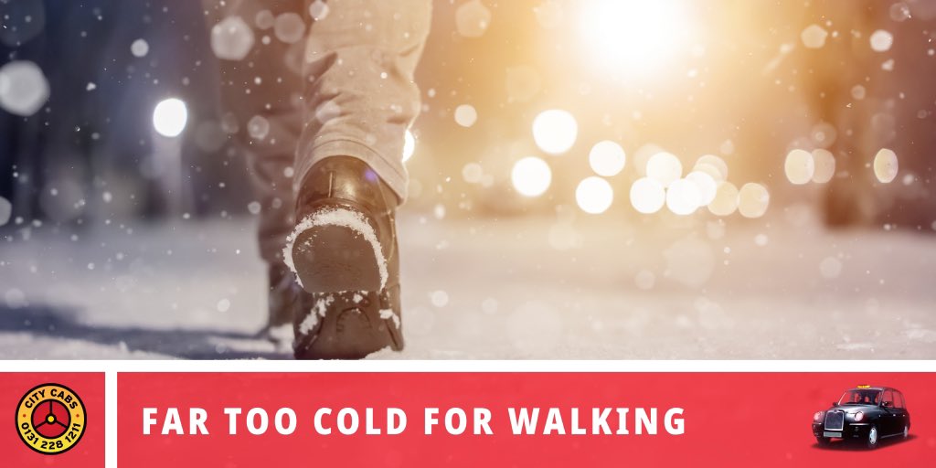 With this recent cold snap it’s definitely far too cold for walking!

City Cabs have availability of over 900 vehicles. That’s nearly 70% of all the licensed Taxis in Edinburgh. 

🔻🔻 Download the Black Cab App 🔻🔻 

☎️→ 0131 228 1211
📱→ citycabs.co.uk/app