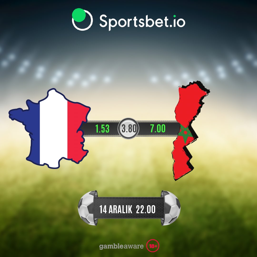 Fransa 🇫🇷🆚🇲🇦Fas 

🫣Son finalist belirleniyor!

🤩EN GENİŞ TERCİHLERDEN,

🟢Sportsbet’de tarafını SEÇ! 

KAZANAN SEN OL!🥳

Sportsbet; bit.ly/sbetio

Destek/Bilgi; t.me/Sportbetio_bot