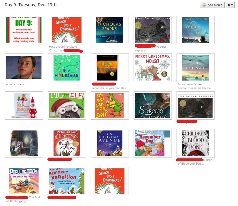 KlebLibrary's tweet image. Hot cocoa is better with a book for sure! These submissions prove that! @KlebKISD #kleinlibraries #12daysofreading