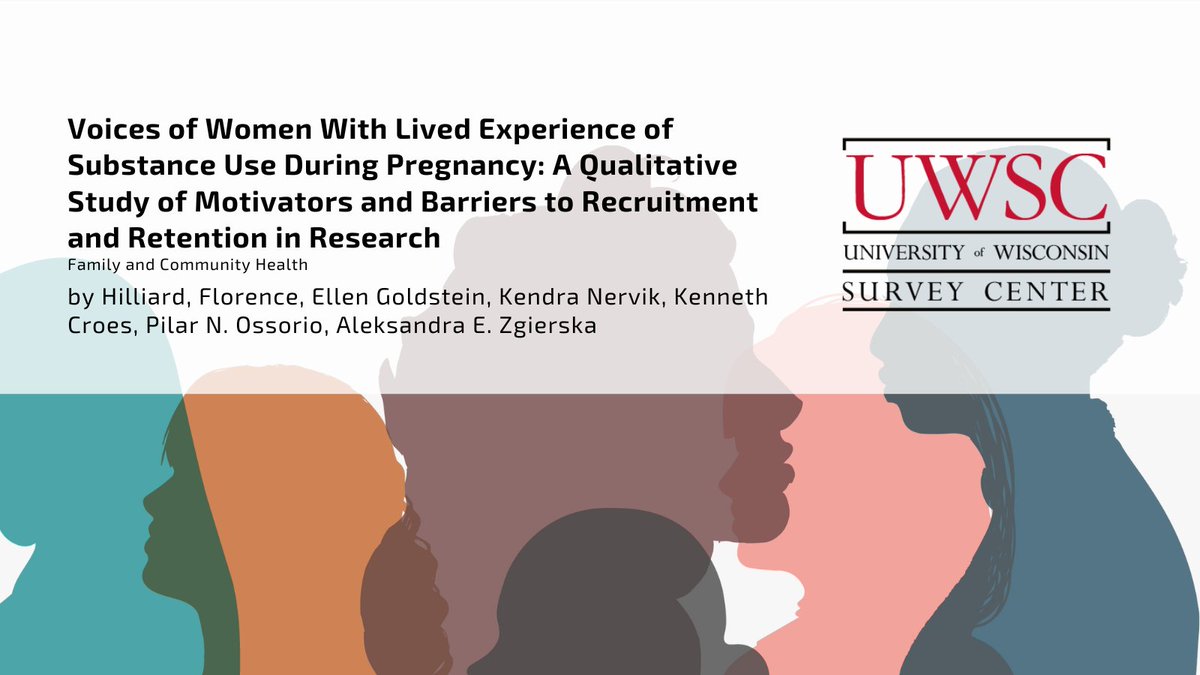 NEW PUBLICATION: "Voices of Women With Lived Experience of Substance Use During Pregnancy: A Qualitative Study of Motivators and Barriers to Recruitment and Retention in Research"

Read the article here: doi.org/10.1097/FCH.00…
