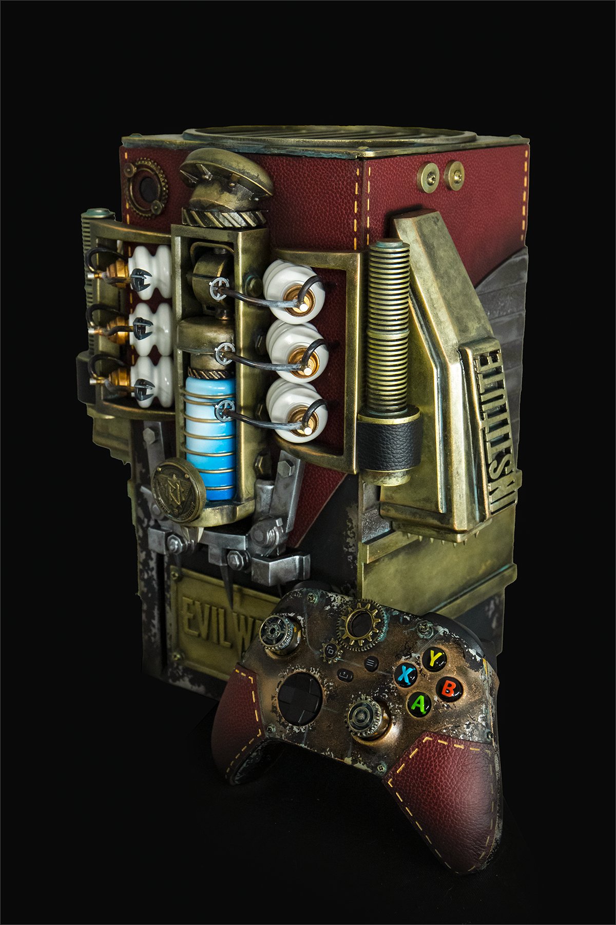 A custom Evil West Xbox Series X and its controller