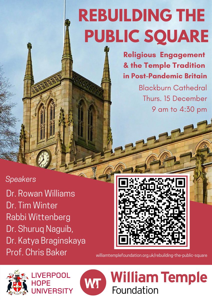 WTempleFdn's tweet photo. The @WTempleFdn is delighted to welcome you to the @bbcathedral conference 'Rebuilding the Public Square: Religious engagement and the Temple tradition in post-pandemic Britain', online as well as in person, 9:00-16:30 this Thursday 15 December 2022.
https://t.co/5Am0PgAb24 https://t.co/RsvGtcCNVV
