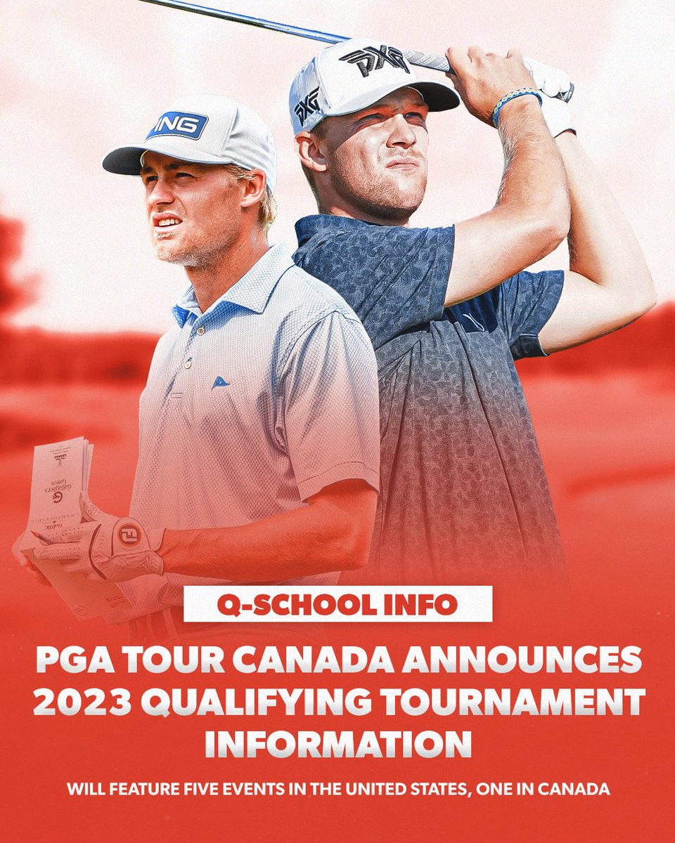 PGATOURAmericas's tweet photo. 2023 Q-School information, performance benefits announced for upcoming @PGATOURCanada season

More Info: https://t.co/wlt6i5d6vu https://t.co/J9mfAU7Hl7