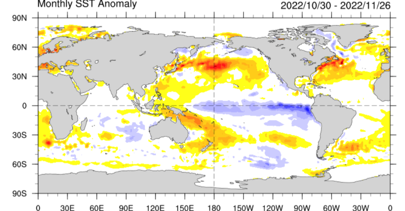 SMN_Argentina's tweet photo. LA NIÑA🌎 | Hay un 76% de probabilidad de que este fenómeno persista durante el verano, con tendencia a posibles condiciones neutrales hacia el otoño 2023.

¿Qué es el ENOS y cómo afecta a nuestro país? Podés consultar la información en 👉 https://t.co/68lUNcTCu7
