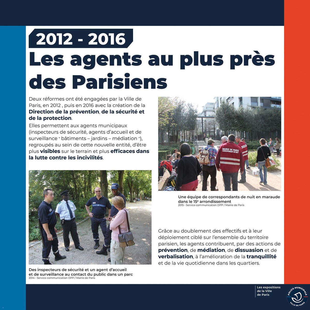 #RetourSur 
L’Histoire de la Police Municipale de Paris, partie 9 – 2012 à 2016 : au plus près des Parisiens🔎 
#PMdeParis