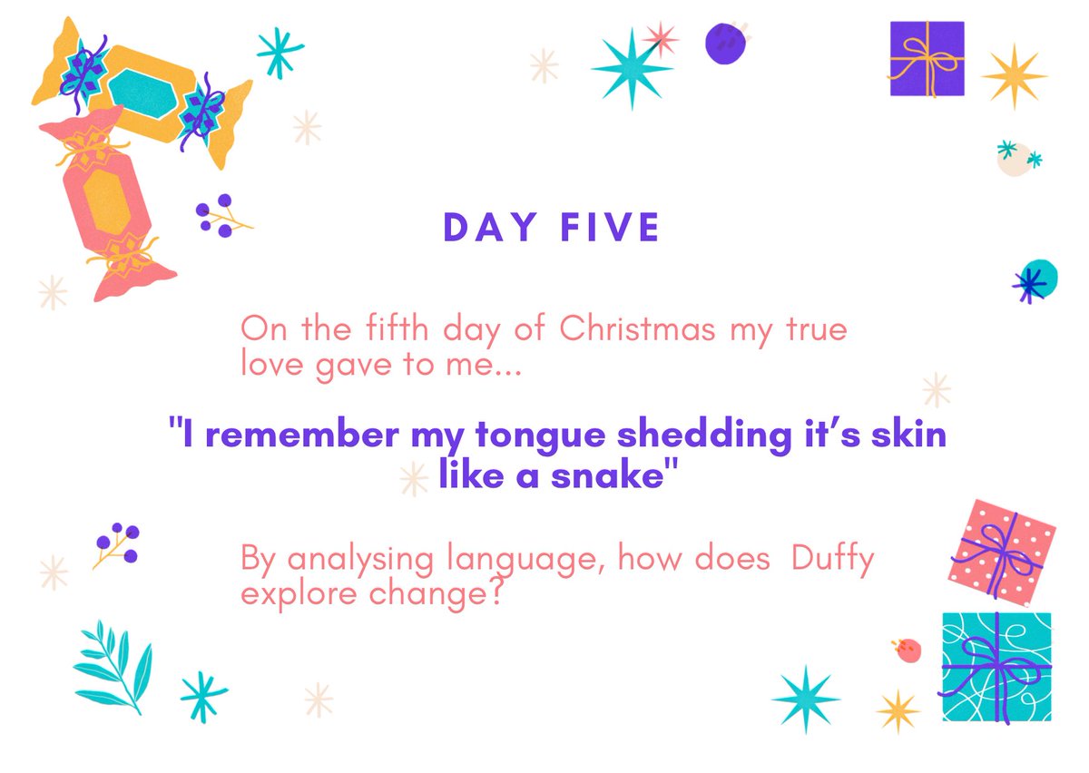 scot_text's tweet image. Day 5 🐍

 #Duffy #12DaysofChristmas #ScotText #N5English #HEnglish #revision