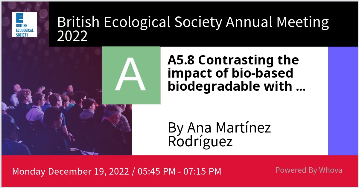 I will be speaking at #BES2022 about #bioplastics and #microplastics on #macroinvertebrate communities. Come and check out my poster on Monday session A 👀 Hope to see you there!