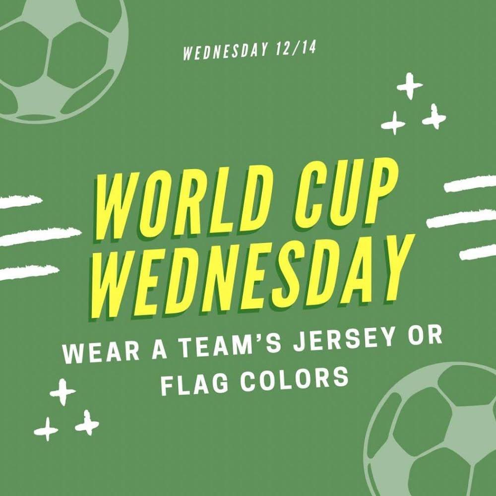 Wildcats don’t forget that today is World Cup Wednesday! Wear a team jersey or flag colors! ⚽️ 🏆 #abcstories