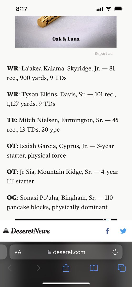 Mitch Nielsen (@mitchnielsen05) on Twitter photo So grateful to be named First Team All-State Tight-End!! This has been a goal of mine since my Freshmen year let’s gooooo! <a href="/DjTialavea_86/">Coach D.J. Tialavea</a> <a href="/CoachPPeterson/">Coach Paul Peterson</a> <a href="/MasonYellicoUT/">Mason Yellico</a> <a href="/misi_tupe/">Misi Tupe 🇦🇸🇼🇸</a> <a href="/21ADyson/">Andre Dyson</a> <a href="/skyler_ridley/">Coach Ridley</a> <a href="/coatsie20/">Daniel Coats</a> <a href="/CodyCaputo3/">Cody Caputo</a> <a href="/AlphaRecruits15/">Will Snowden</a> So grateful to be named First Team All-State Tight-End!! This has been a goal of mine since my Freshmen year let’s gooooo! <a href="/DjTialavea_86/">Coach D.J. Tialavea</a> <a href="/CoachPPeterson/">Coach Paul Peterson</a> <a href="/MasonYellicoUT/">Mason Yellico</a> <a href="/misi_tupe/">Misi Tupe 🇦🇸🇼🇸</a> <a href="/21ADyson/">Andre Dyson</a> <a href="/skyler_ridley/">Coach Ridley</a> <a href="/coatsie20/">Daniel Coats</a> <a href="/CodyCaputo3/">Cody Caputo</a> <a href="/AlphaRecruits15/">Will Snowden</a>