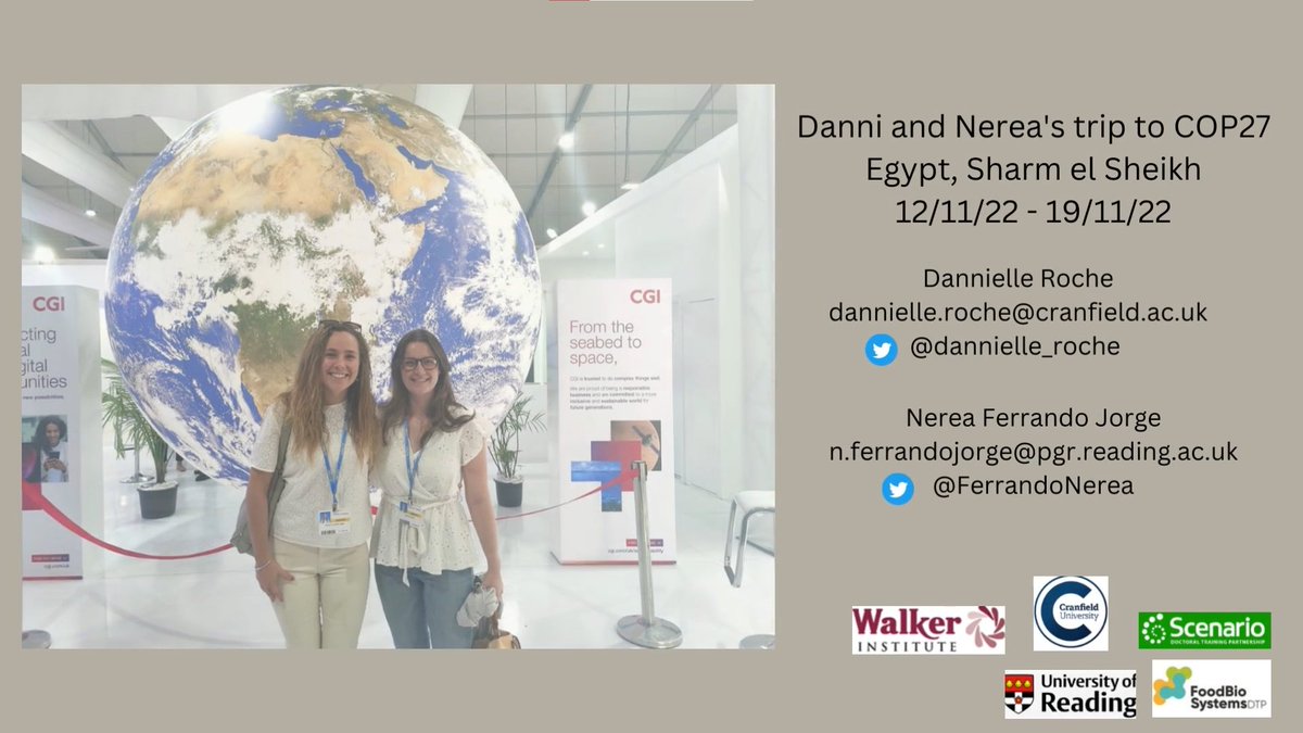<a href="/FerrandoNerea/">Nerea Ferrando</a> and I produced a video diary of our experience at #COP27, feel free to watch, share, RT! <a href="/CranfieldAgrifo/">Cranfield Agrifood</a> <a href="/CranfieldUni/">Cranfield University</a> <a href="/WalkerInst/">Walker Institute</a> <a href="/foodbiosystems/">FoodBioSystems DTP</a> #climatechange #climateaction 
youtu.be/kY2W0ul1Uzc