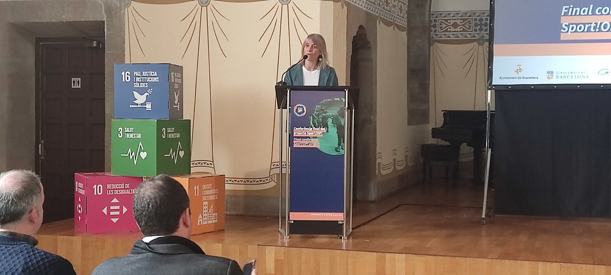 granollers's tweet photo. En marxa la conferència final del projecte europeu @sportopproject a la sala Tarafa
➡️ @granollers ha liderat aquest projecte d'inclusió d'infants i joves a través de l'esport
@GRN_esports https://t.co/cFNm9ASDR1