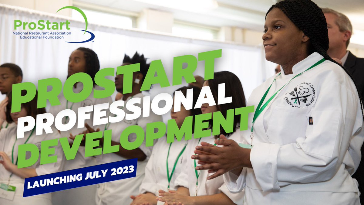 In-person training for <a href="/ProStart/">ProStart</a> educators is returning in July of 2023 with our new ProStart Professional Development Program! 

Get more info and stay tuned for updates about professional development grant applications here:bit.ly/3HBJ2V5