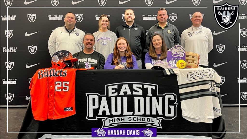Congratulations to <a href="/hannahdavis2023/">Hannah Davis</a> on signing her NLI to further her educational and softball career for <a href="/YHCAthletics/">YHC Athletics</a>. WE. ARE. EAST. 🏴‍☠️🖊🏴‍☠️ <a href="/OneRaider1/">OneRaider</a> <a href="/pauldingboe/">Paulding County School District</a> <a href="/Paulding_Sports/">PauldingCountySports</a>