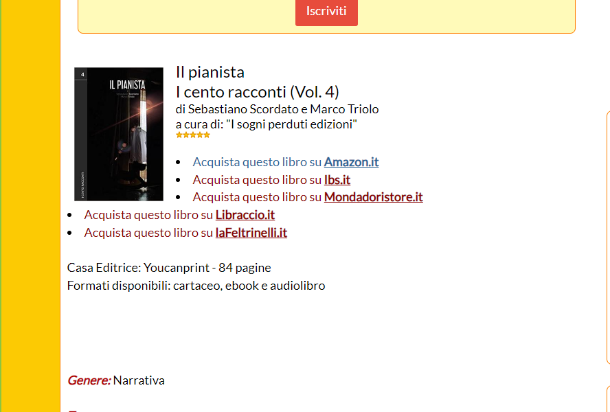 Forgotten82's tweet photo. Un Altra bella recezione del quarto capitolo dei "i cento racconti" Il Pianista da parte di Tatiana Vanini ( libri e recensioni) 
Buona lettura:
https://t.co/I3CJmsJjG5

#recensione #sebastianoscordato #MarcoTriolo #icentoracconti #ilpianista #leggere #regalo #natale2022 https://t.co/dn46pLzBG8
