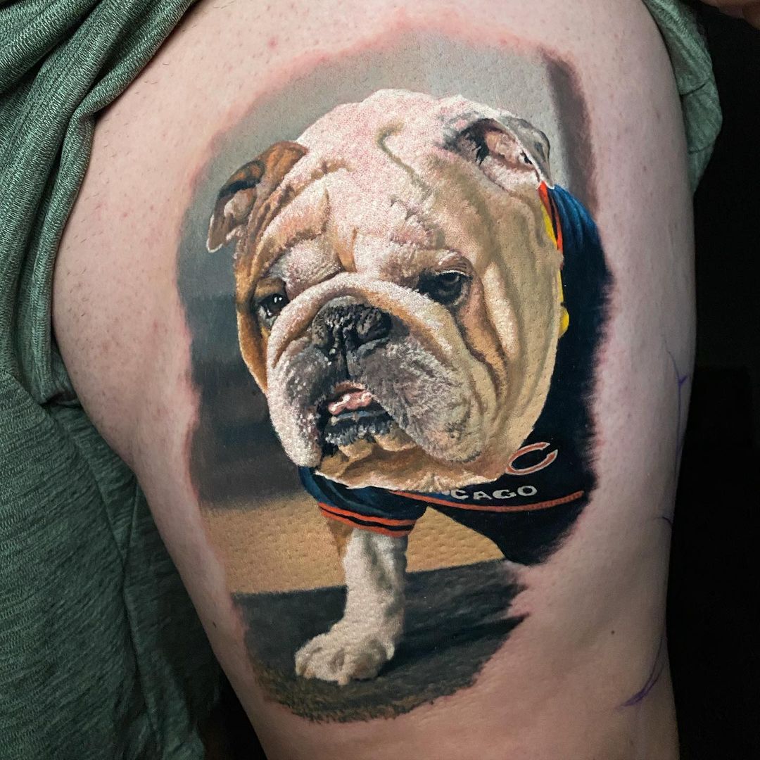 Dog portrait tattoo by Douglas Prudente  Photo 25257