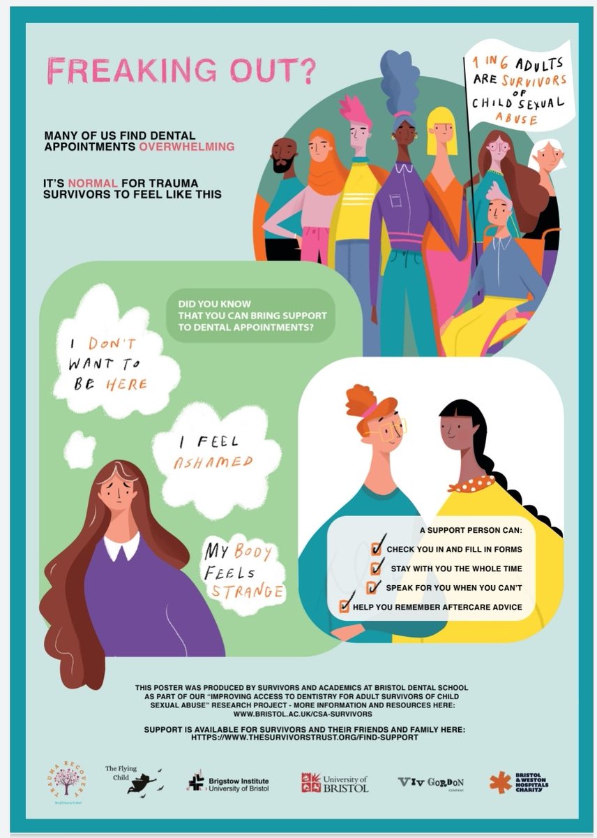 ahmed_nilufar's tweet photo. Our coproduced poster and information sheet for our Improving Acess to Dentistry for Adult Survivors of Child Sex Abuse. If you're a Dental Practitioner or Educator and would like one for your School or Practice please email me in the new year and I'll send one out! https://t.co/NXe7lVeLQJ