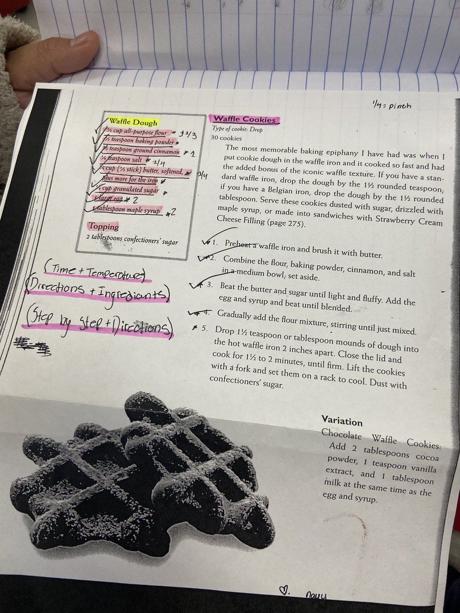 Cookie Waffles in Chef Ward’s 7th grade culinary class! #grmsknights