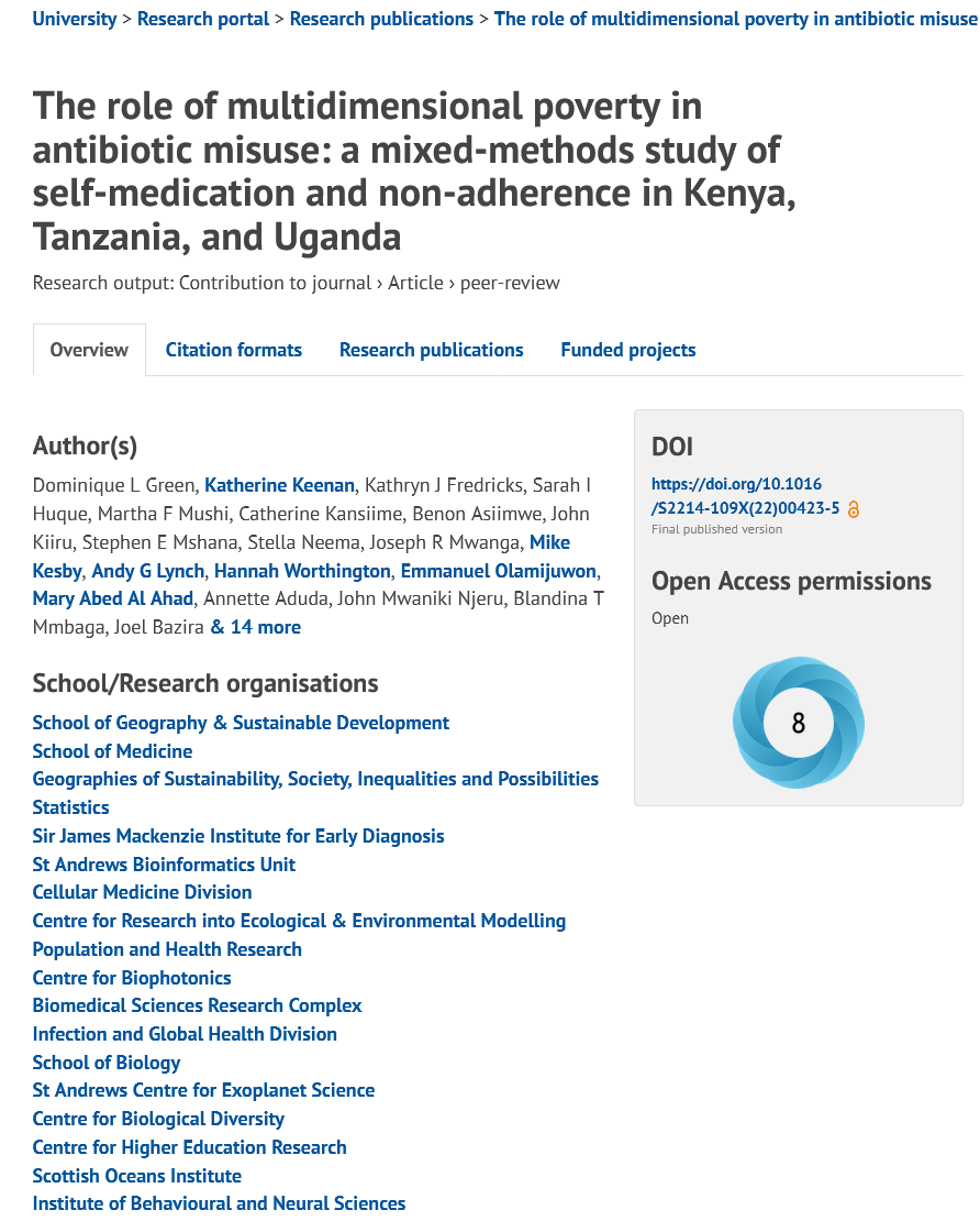 📢#OpenAccess in @LancetGH! 'The role of multidimensional #poverty in #antibiotic #misuse: a mixed-methods study of self-medication and non-adherence in #Kenya, #Tanzania, and #Uganda' 👉doi.org/10.1016/S2214-… @StAndrewsSGSD @StAndMedicine @StA_Maths_Stats @SchoolofBiology