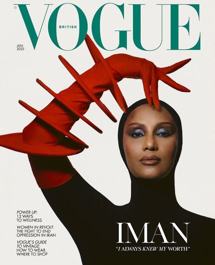 jacquemusx's tweet image. Iman for British Vogue