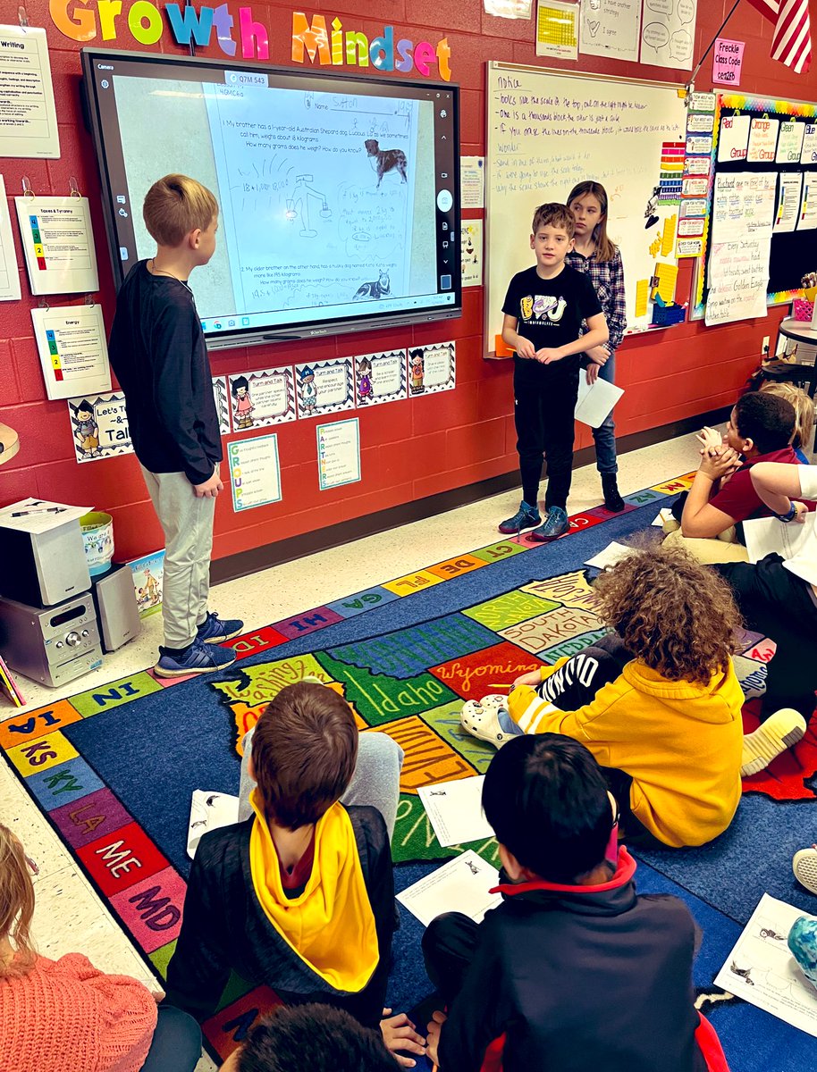 MrsDaugherty4th's tweet photo. #MathCongress today to showcase all our different strategies to solve a kg - g conversion problems! #MathJoyCPS #StudentCenteredLearning @BeulahRalphElem https://t.co/PxyMNgoT4z