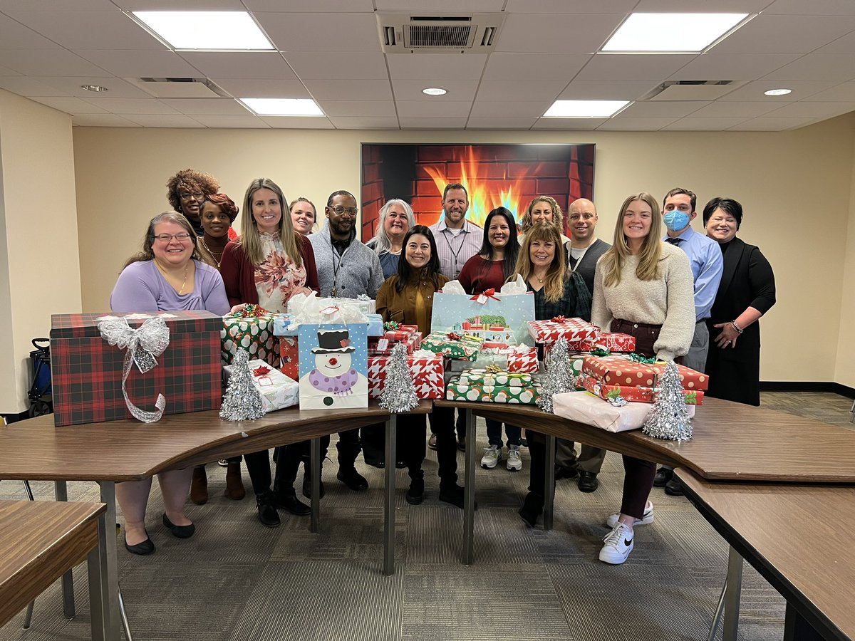 ADWSupt's tweet photo. I am so grateful for the fellowship and generosity of our @ADWCathSchools staff! Our team gathered to wrap Christmas presents for sponsored families in the community. #ADWcommUNITY https://t.co/uNDpZaM3qF
