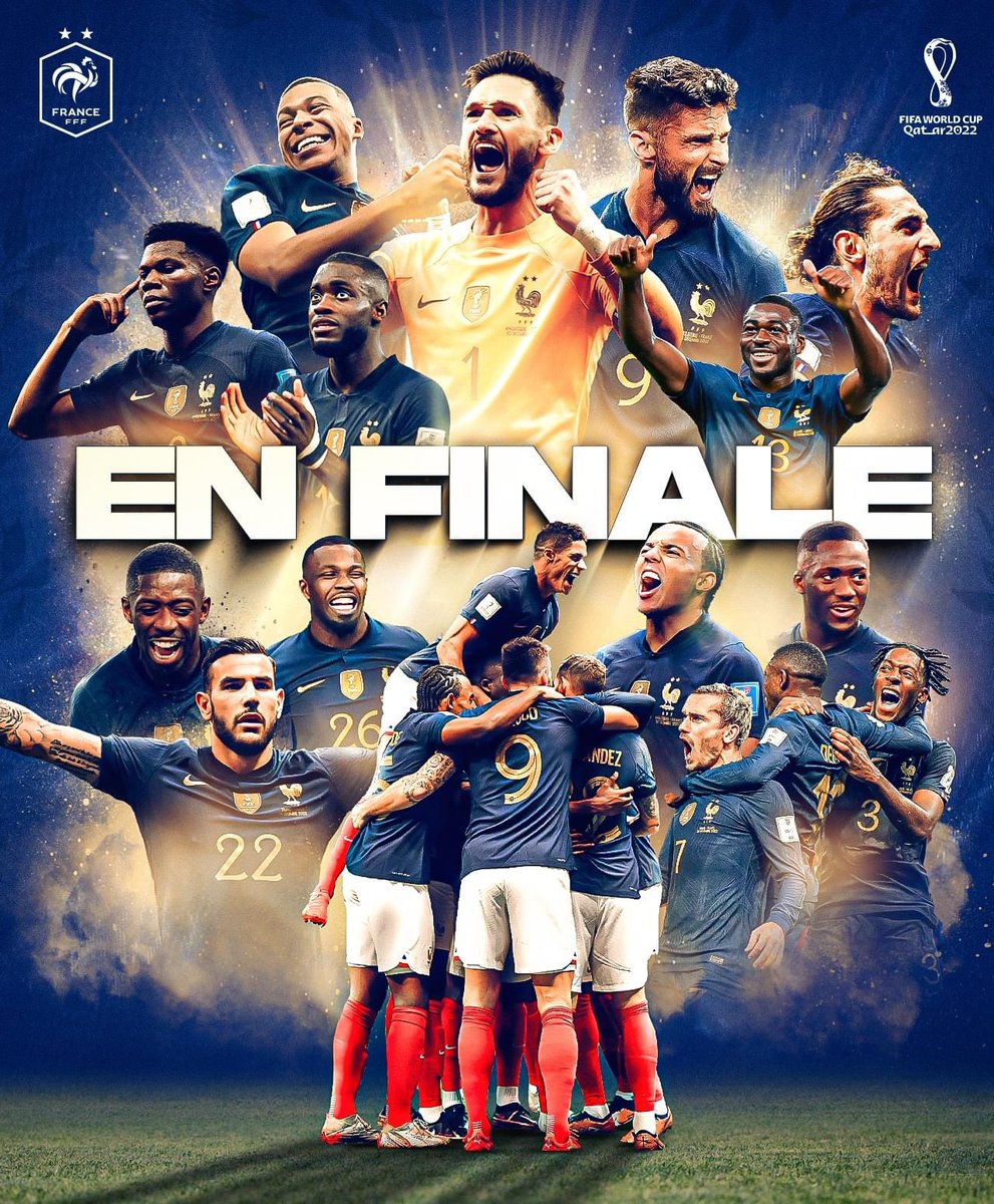 pierrickRglt's tweet photo. 😍 on est en finale !!! Merci les bleus 🇫🇷🇫🇷🤩🍾🎉 🤞🤞🤞                                                                  #FIFAWorldCup #CoupeDuMondeFIFA #equipedefrance #finale #WorldCup2022 #francemaroc https://t.co/JPFTl6Cb9j