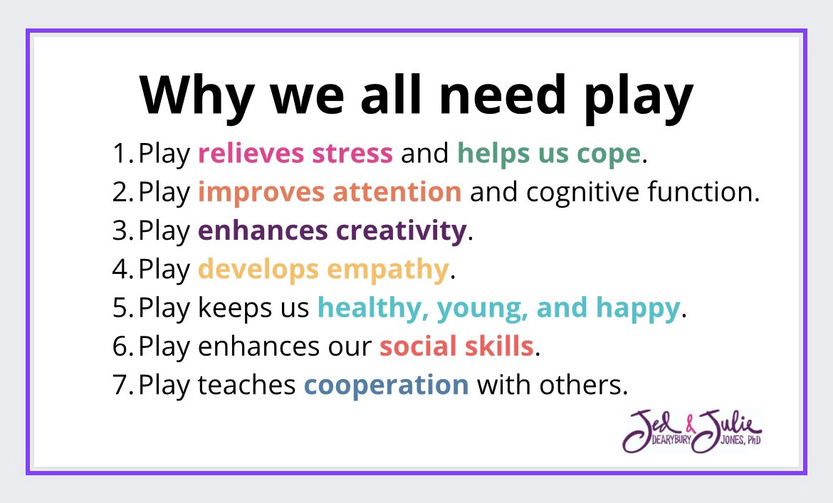 JuliePJones's tweet photo. A2 when asked about play in the curriculum here in the US, we have to be ready for push back. Some schools are still all in for standardized testing this assume less play is more leaning. They donโt realize play is supported by neuroscience for learning #weplaychat https://t.co/DrP8iuAIKi