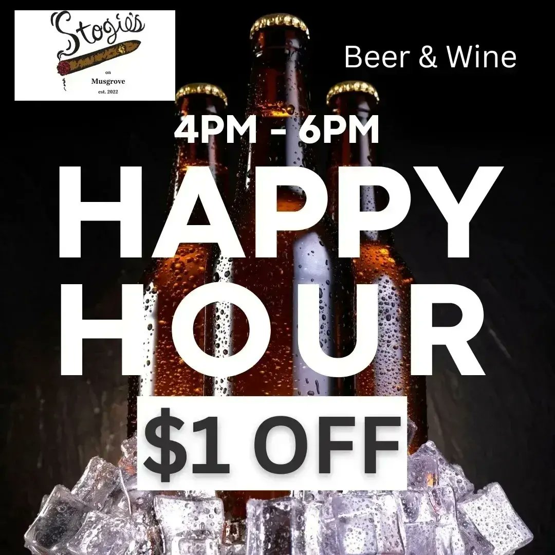 Come relax at Stogies on Musgrove.  Fine cigars, cold beer and wine.  100 Musgrove St Downtown Clinton. #beer #cigars #WineWednesday