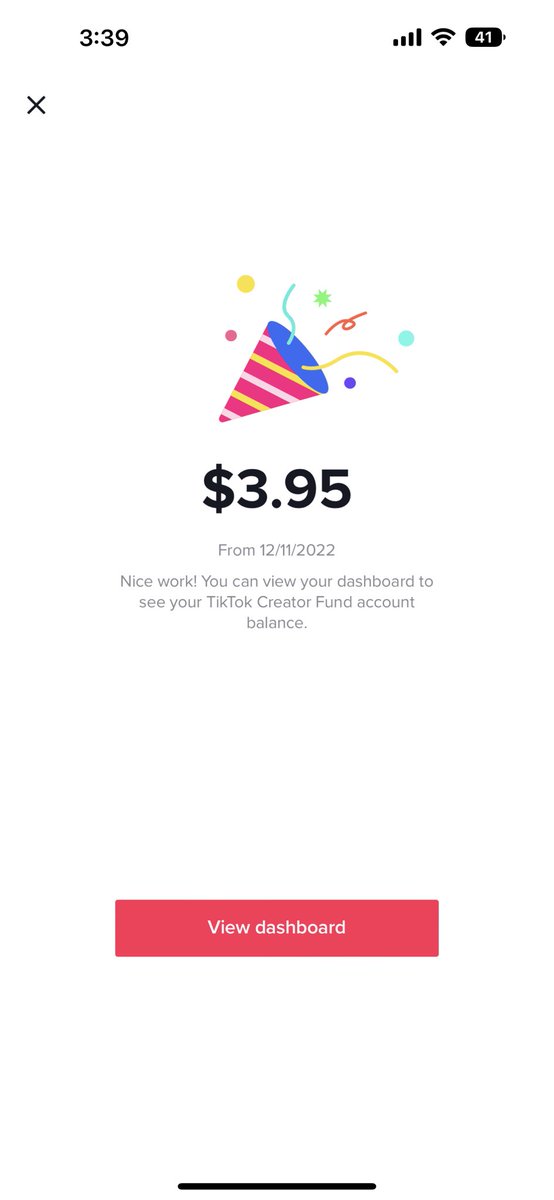 If anyone is wondering how much Tik Tok pays for 7.5M views, 629K likes and over 5K comments: it’s $3.95