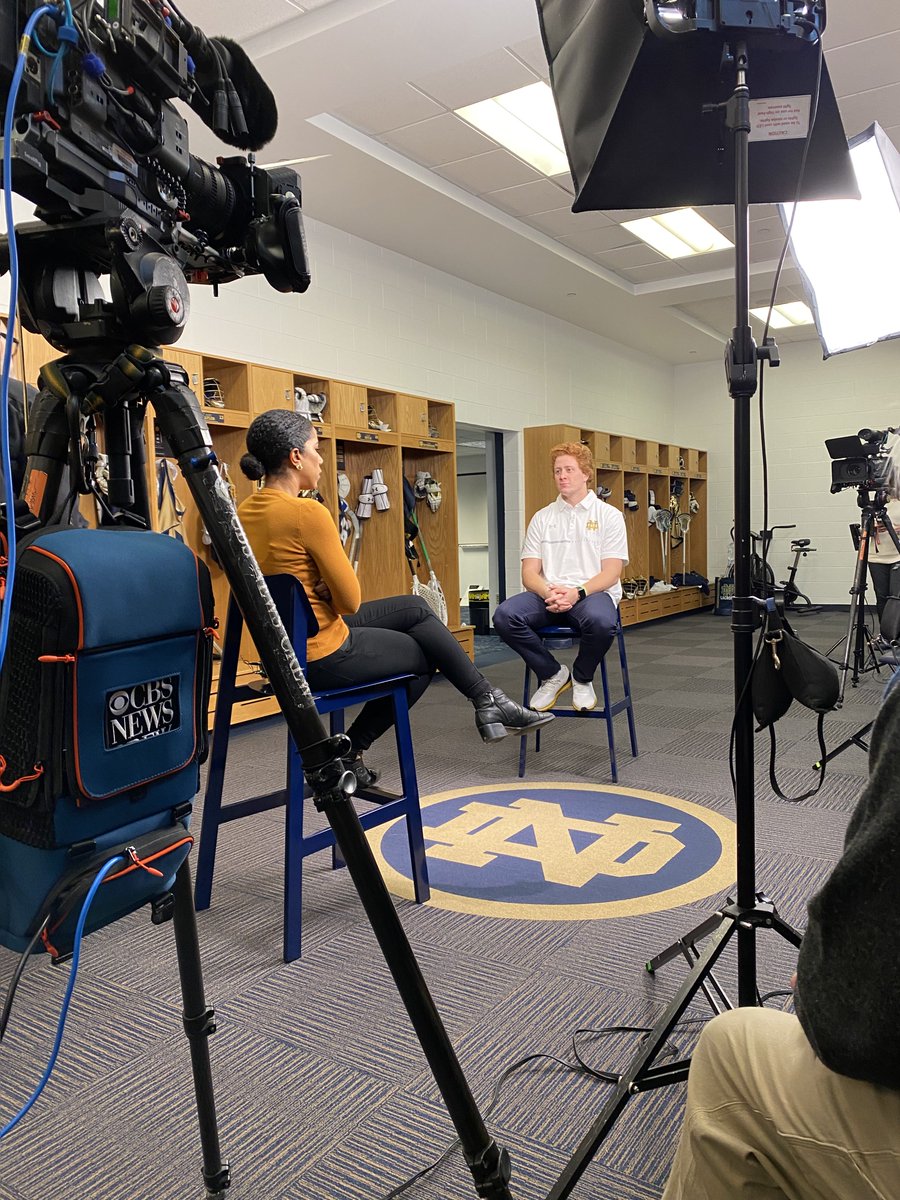 ND Fans, make sure to watch the <a href="/CBSEveningNews/">CBS Evening News with Tony Dokoupil</a>  tonight at 6:30 PM ET to watch a feature on Maxim Manyak on his startup Pediatric Pep Talk!

#GoIrish☘️