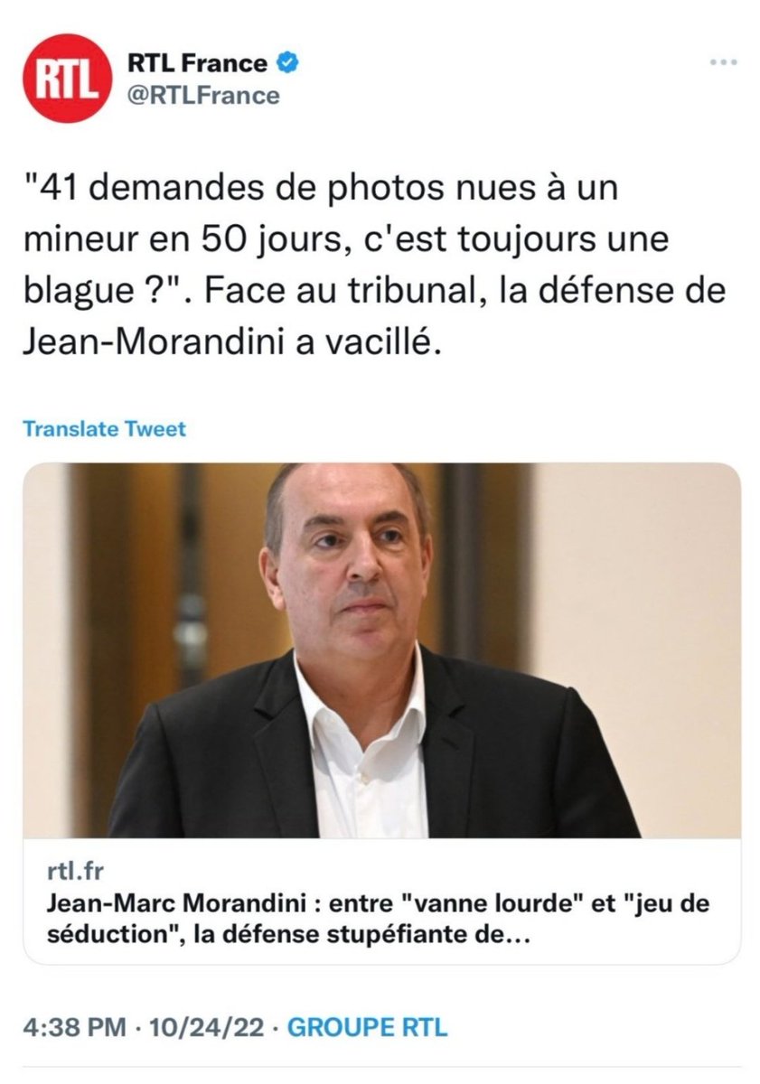 DuvalMarion6's tweet photo. @slpng_giants_fr Mais qui veux encore s'associer à une chaîne d'extrême droite fasciste et raciste qui en plus défend les pédophiles #CNEWS #Bolloré @morandini_live #Morandini
#CoursesU #Upsa #VendezVotreVoiture @canalplus https://t.co/eC2jCIMe6n