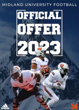 After a great conversation with <a href="/coachgoulet/">Jack Goulet</a> I am glad to say that I have received an offer from <a href="/MidlandU_FB/">Midland Football</a>. <a href="/AGBluejayFball/">AG Bluejay Football</a> <a href="/NCSA_Football/">NCSA_Football</a> <a href="/coachjimvert/">Jim Vert</a>