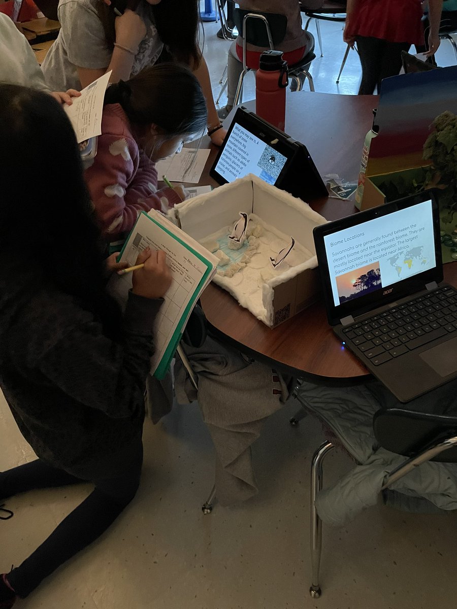 dcollinsela's tweet photo. Students from all 5th grade classes did a gallery walk to view zoo projects today! It was so great to see everyone’s creativity come through in their models! #cheetahpride https://t.co/ywCXp7GkYC