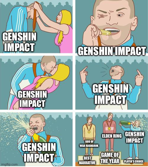 Enviosity's tweet photo. A dub is a dub am I right Genshin players? 💪 https://t.co/OjZdtSCW1H
