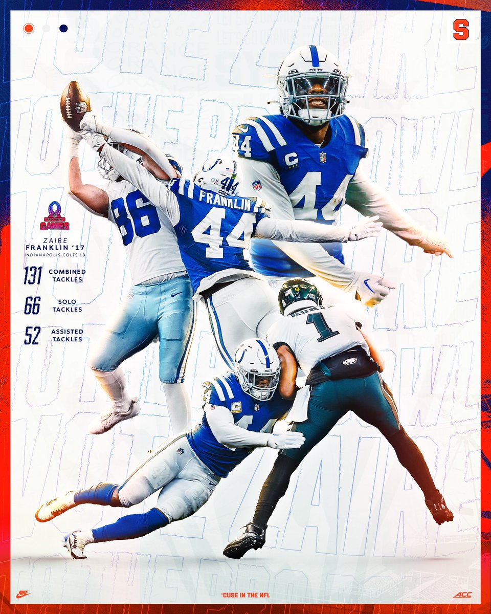 Syracuse Football (@cusefootball) on Twitter photo Captain. Fourth in the NFL in tackles.
Get <a href="/ZiggySmalls_/">Zaire Franklin</a> to the Pro Bowl!
#ProBowlVote x <a href="/ZiggySmalls_/">Zaire Franklin</a>
1 RT = 2 VOTES Captain. Fourth in the NFL in tackles.
Get <a href="/ZiggySmalls_/">Zaire Franklin</a> to the Pro Bowl!
#ProBowlVote x <a href="/ZiggySmalls_/">Zaire Franklin</a>
1 RT = 2 VOTES