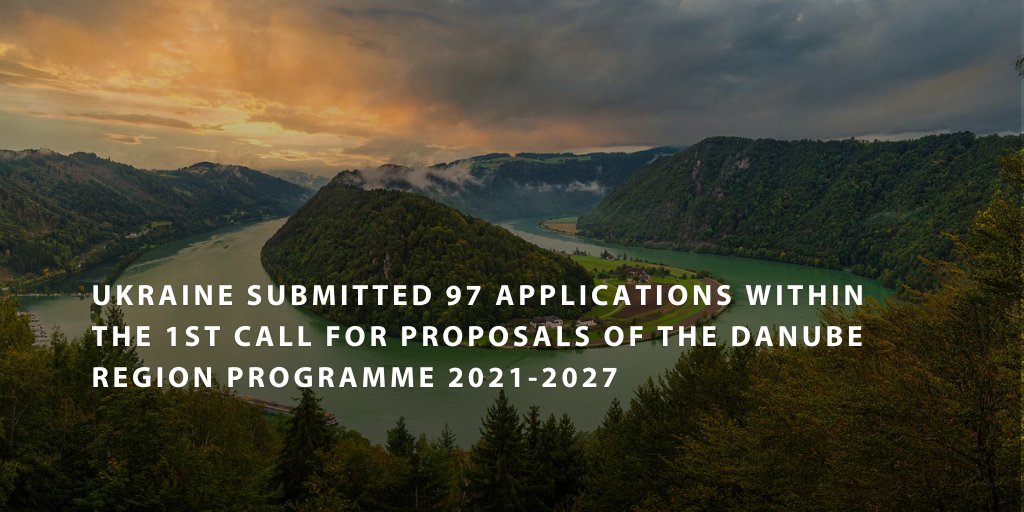 #Ukraine️ submitted 9️⃣7️⃣ applications within 1st call for proposals within the Danube Region Programme 2021-2027

290 applications from 14 countries participating in the Strategy were submitted. The total amount of funding for this call is €91.8 million

bit.ly/3j2QiPM