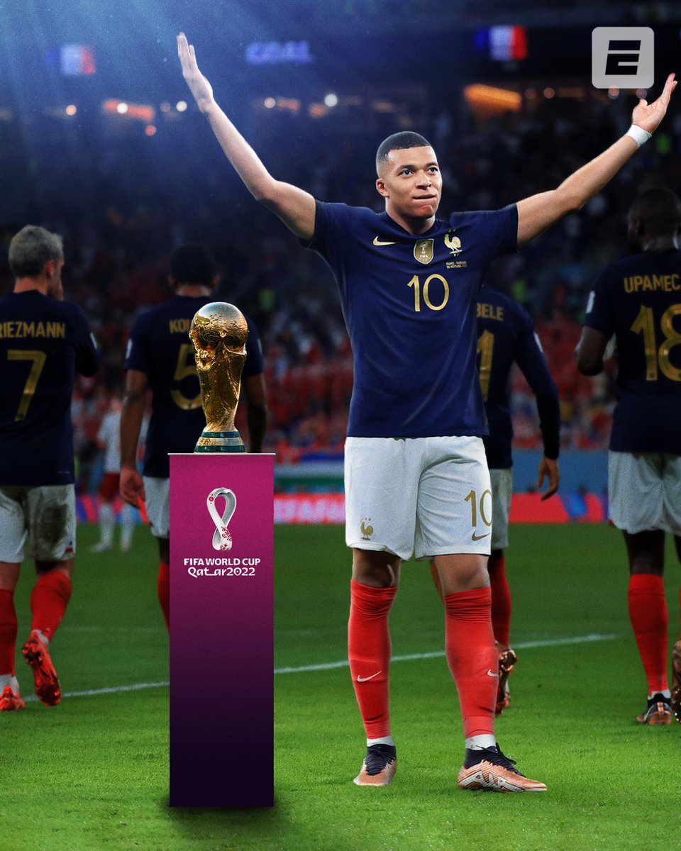 ESPN FC (@espnfc) on Twitter photo MBAPPE IS ONE WIN AWAY FROM WINNING BACK-TO-BACK WORLD CUPS 😱
He's only 23! 🇫🇷 MBAPPE IS ONE WIN AWAY FROM WINNING BACK-TO-BACK WORLD CUPS 😱
He's only 23! 🇫🇷