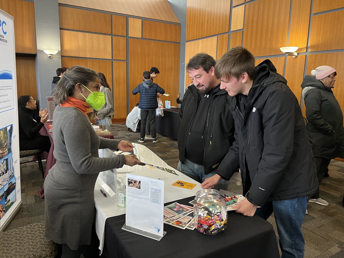 Our friends at <a href="/SEW_RPC/">Southeastern WI Regional Planning Commission</a> were at the PowerUp College and Resource Fair sharing info about their chloride freshwater study and career pathways toward work like this. The Fair helps students in Kenosha and Racine Counties learn about college readiness opportunities.
