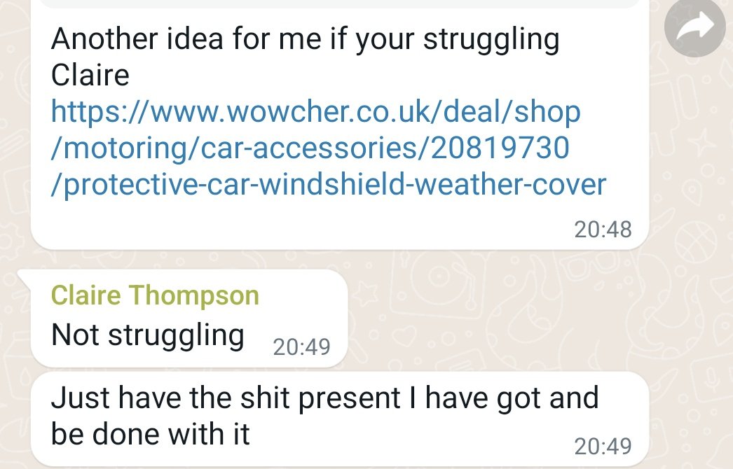 edthompsn's tweet image. Very proud of my wife's Christmas present interaction with her brother. The first post is his: