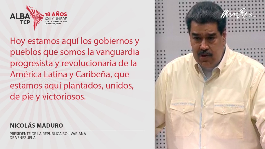 📌XXII Cumbre de <a href="/ALBATCP/">ALBA</a>

El presidente de Venezuela 🇻🇪, <a href="/NicolasMaduro/">Nicolás Maduro</a>, hizo un llamado a la unidad de los pueblos latinoamericanos y caribeños.

 #ALBAUnida