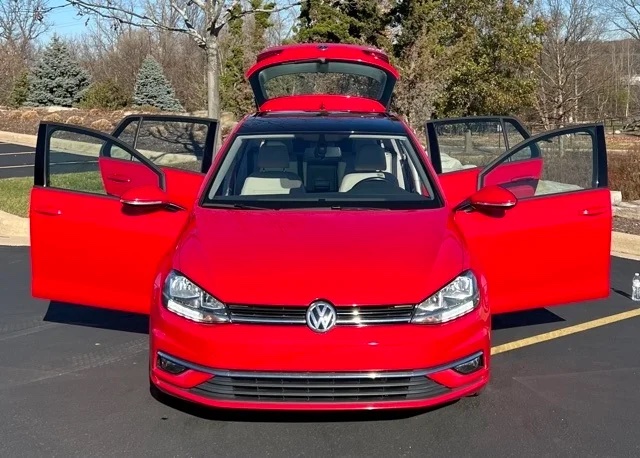 Pick of the week. Check out this 2018 Volkswagen Golf in tornado red with less than 50k miles. ➡️ bit.ly/3j8AcEk