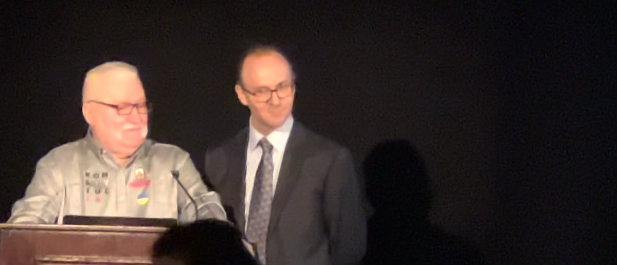 Putsis's tweet photo. Yale CEO Summit in NY today and an honor to be part of it. Started with Lech Walesa live at dinner last night and ended with Bill Gates giving the Lifetime Achievement Award to Satya Nadella. Amazing event as always, shout out to Jeff Sonnenfeld! https://t.co/sJwAzCHTPe
