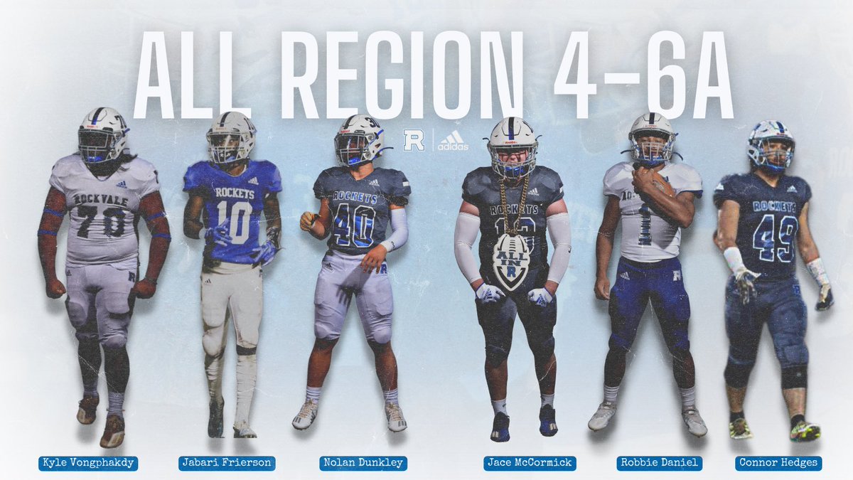 Introducing your 2022 Rockvale Football All Region 4-6A selections! 

🚀 <a href="/Kyle_Vong73/">kyle</a> 
🚀 <a href="/frierson_jabari/">Jabari “Juice” Frierson</a> 
🚀 <a href="/dunkley_nolan/">.</a> 
🚀 <a href="/JaceMccormick3/">Jace Mccormick</a> 
🚀 <a href="/RobbieDaniel390/">Robbie Daniel</a> 
🚀 <a href="/ConnorHedges25/">Connor Hedges</a> 

#RocketsUp🚀 #ALLIN #FAMILY